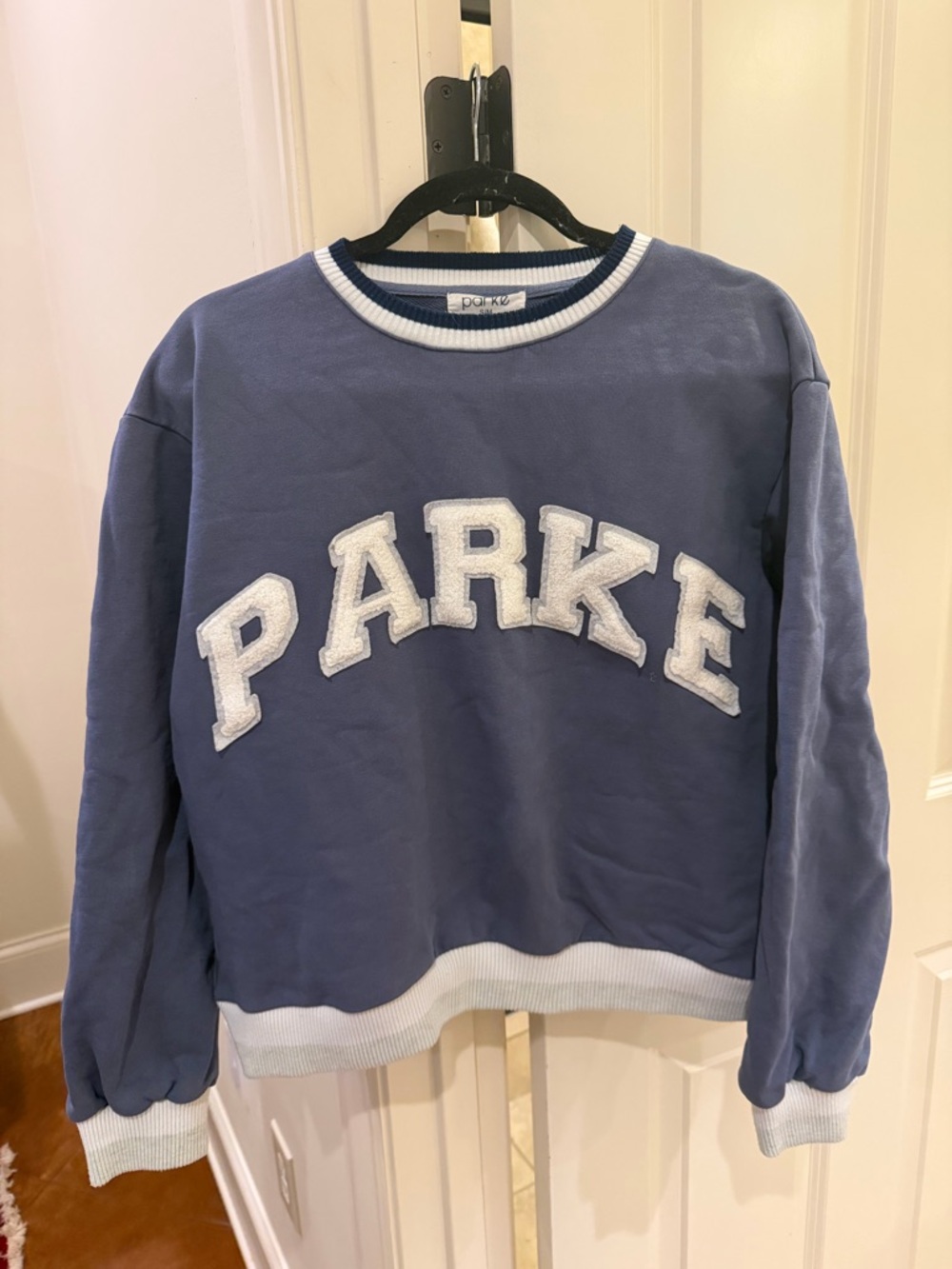 PARKE Two-Tone Blue Crewneck Sweatshirt